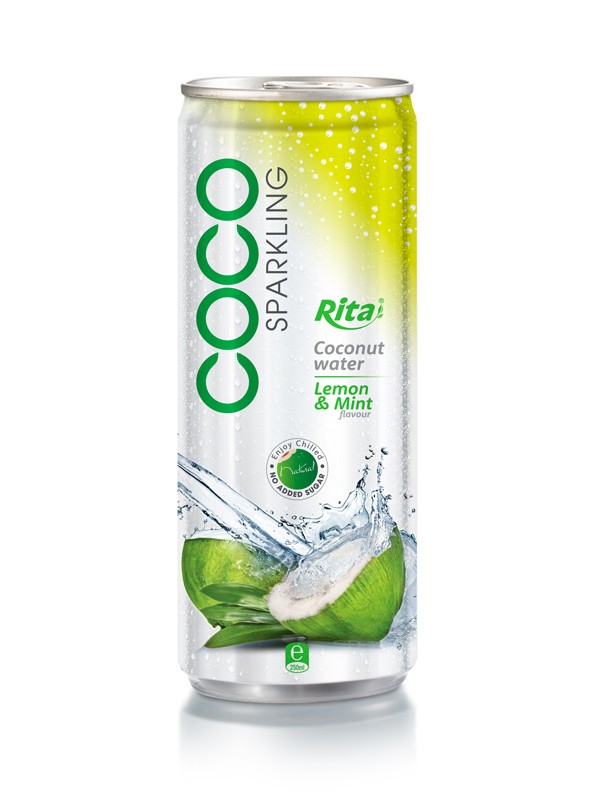 250ml Lemon & Min flavor Sparkling Coconut Water.jpg
