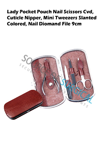 Lady Pocket Pouch Nail Scissors Cvd, Cuticle Nipper, Mini Tweezers Slanted Colored, Nail Diomand File 9cm copy.jpg