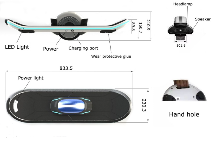 2016新しいデザインwinboard 6.5インチ一輪hoverboardでledとbluetooth仕入れ・メーカー・工場