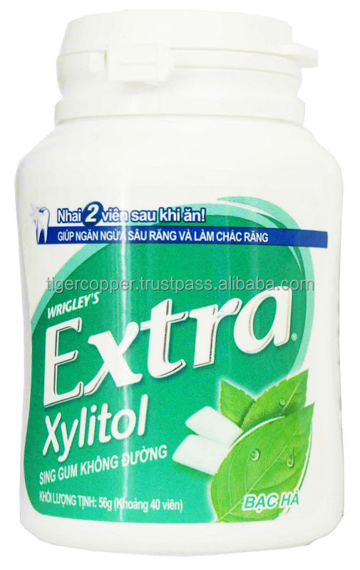 EXTRA XYLITOL PEPPERMINT GUM JAR 56G/WRIGLEYS CHEWING GUM/SUGAR FREE XYLITOL GUM