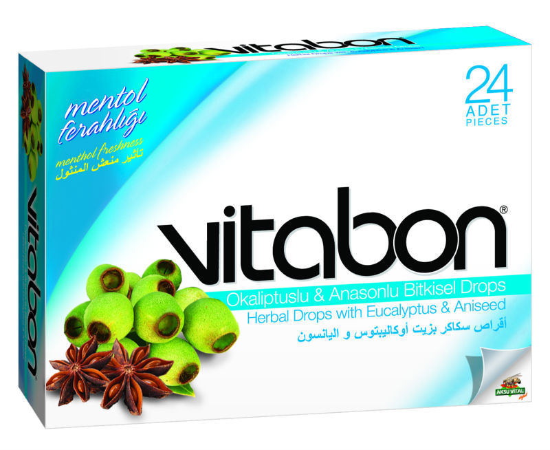 VITABON Sore Throat Lozenge Hard Sweet Candy Herbal Drops with