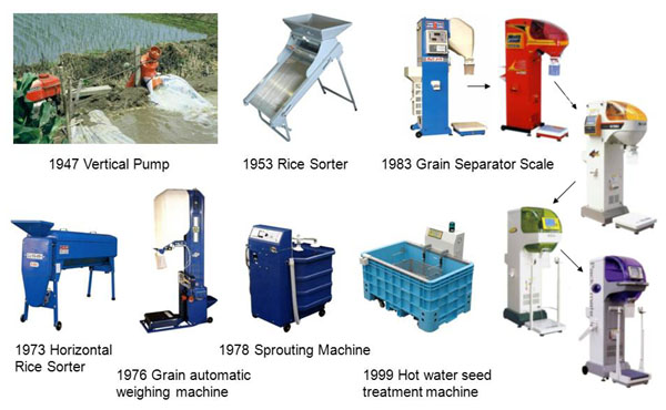 High quality grain grader made in Japan equipped with sample slot
