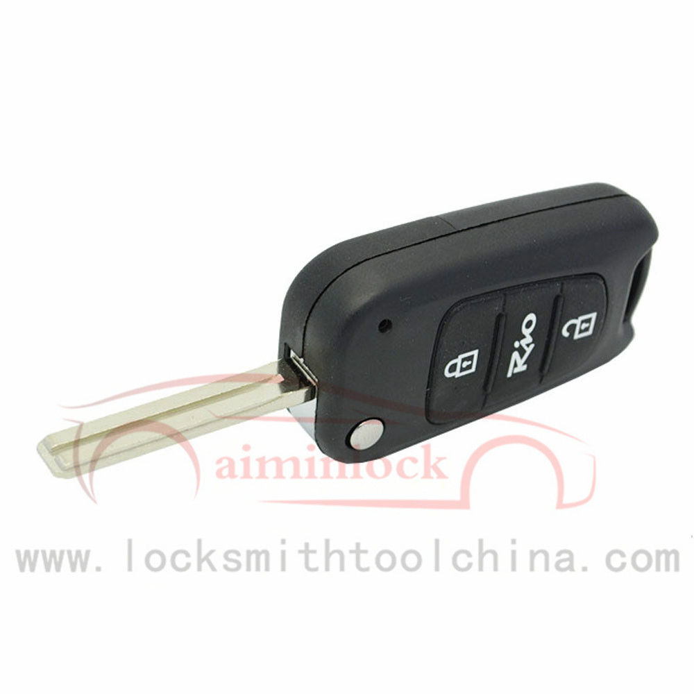 High Quality Ki-a 3-button Flip Remote Key Shell AML030981