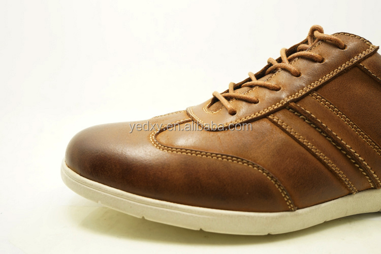 茶色の色ファッション性の高い新しい男性のブランドの革スポーツの靴仕入れ・メーカー・工場