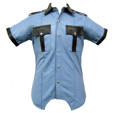 革ボンデージフル袖シャツ革の警察警察シャツ半袖シャツ仕入れ・メーカー・工場