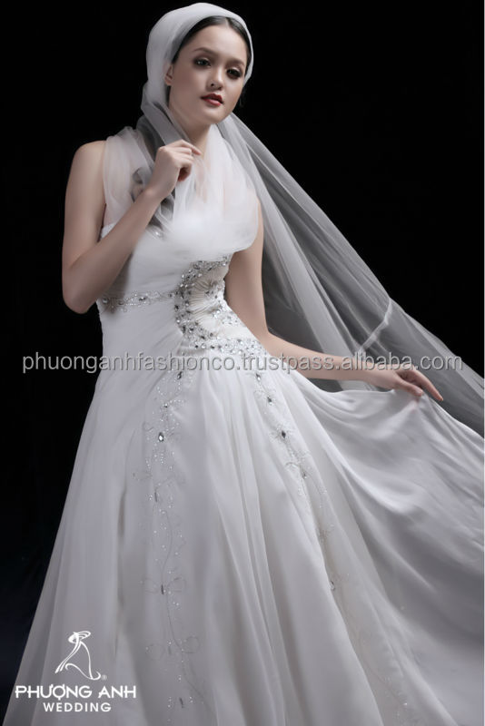 新しいpa10-042エレガントなビーズオーガンザの花嫁衣装のウェディングドレス問屋・仕入れ・卸・卸売り