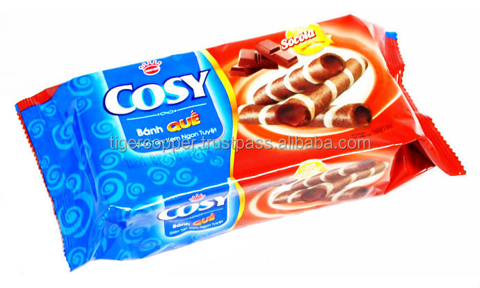 COSY WAFER ROLL WITH ORANGE CREAM FILLING BAG 160G