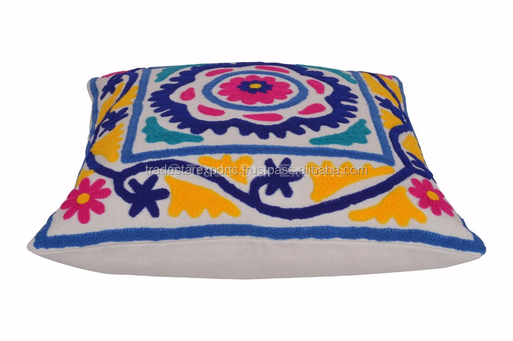Suzani枕刺繍入り自由奔放に生きる スロー装飾インド クッション カバー仕入れ・メーカー・工場