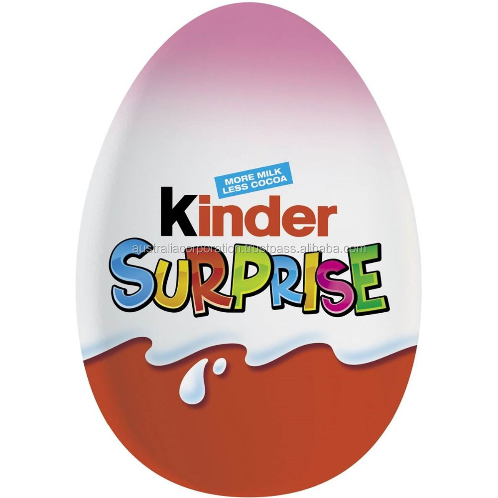 kinder surprise chocolate egg pink 20g with toy inside the egg