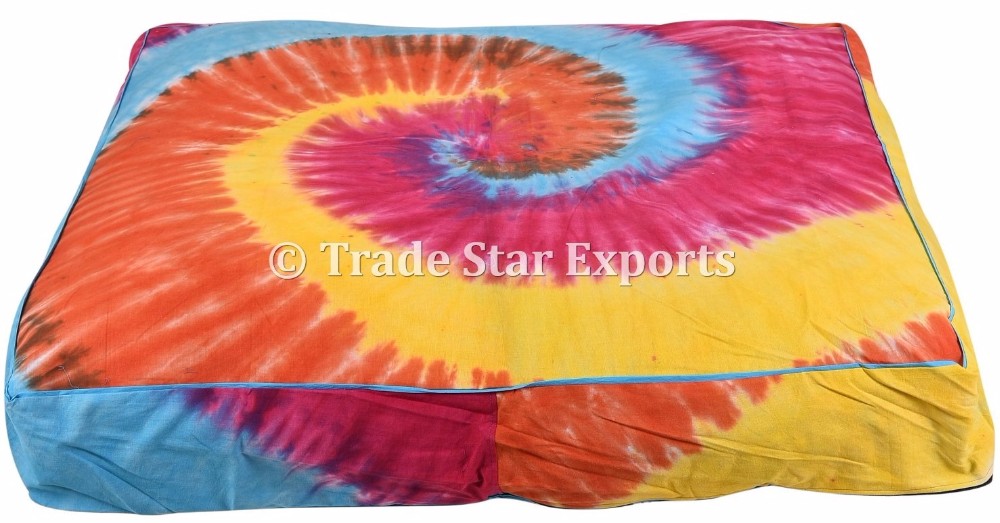 Indian Tie Dye Cushion Covers Box Large Floor Meditation Cushions